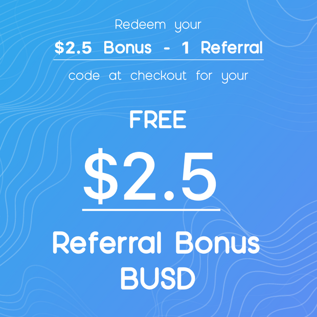 $2.5 Bonus in BUSD - 1 Referral